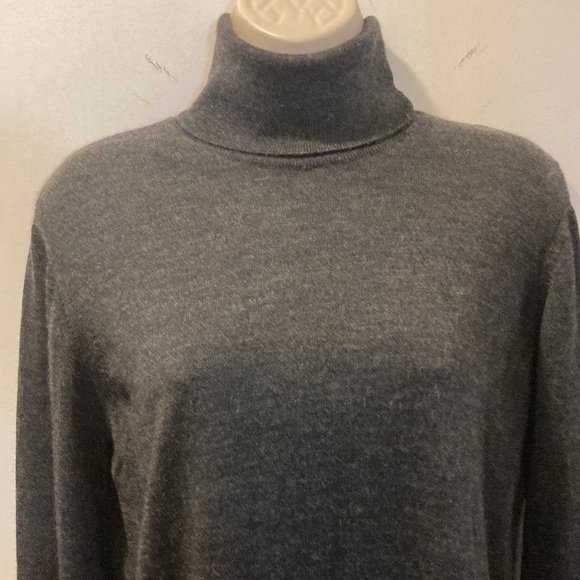 Lineamidas large wool turtleneck Italy charcoal 24-385-1 - Picture 2 of 7
